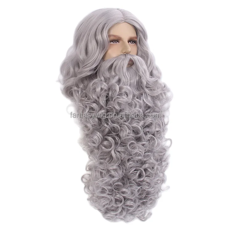 Hot Sale 250% ZM Hair Wholesale Santa Claus Yak Beard Wig Set