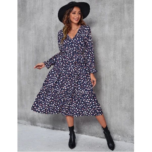 2022 High quality Wholesale Customization Holiday Elegant Casual Party Floral Dresses For Women 2022