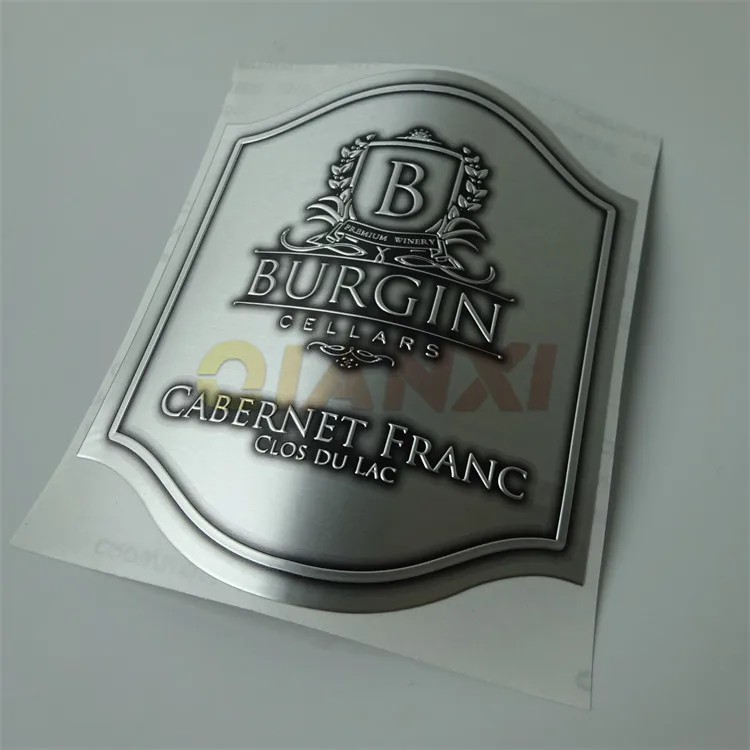 High quality newest durable colorful foil waterproof adhesive private gold label perfume textured paper sticker wine label