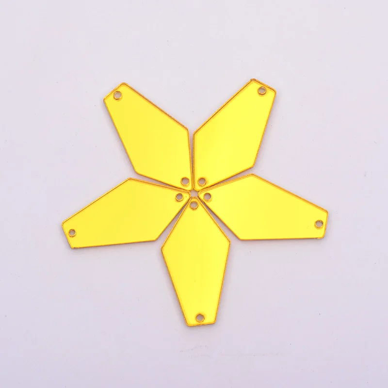 Mix Size Sew On Gold Applique Flat Back Acrylic Gems Sewing Strass Crystal Stone Mirror Rhinestone for Dress Crafts