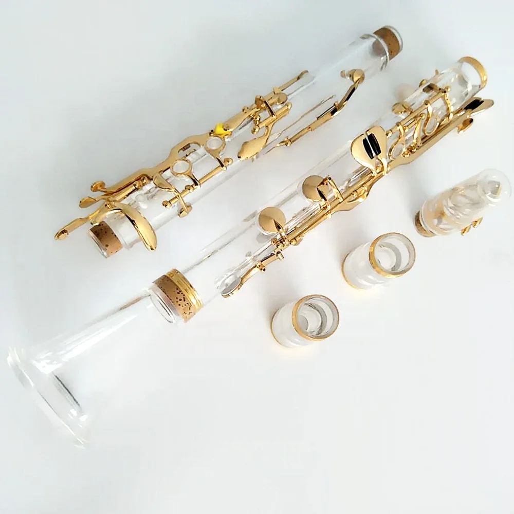 German system/ clarinet instrument transparent G tone gold plated 20 keys /22 keys