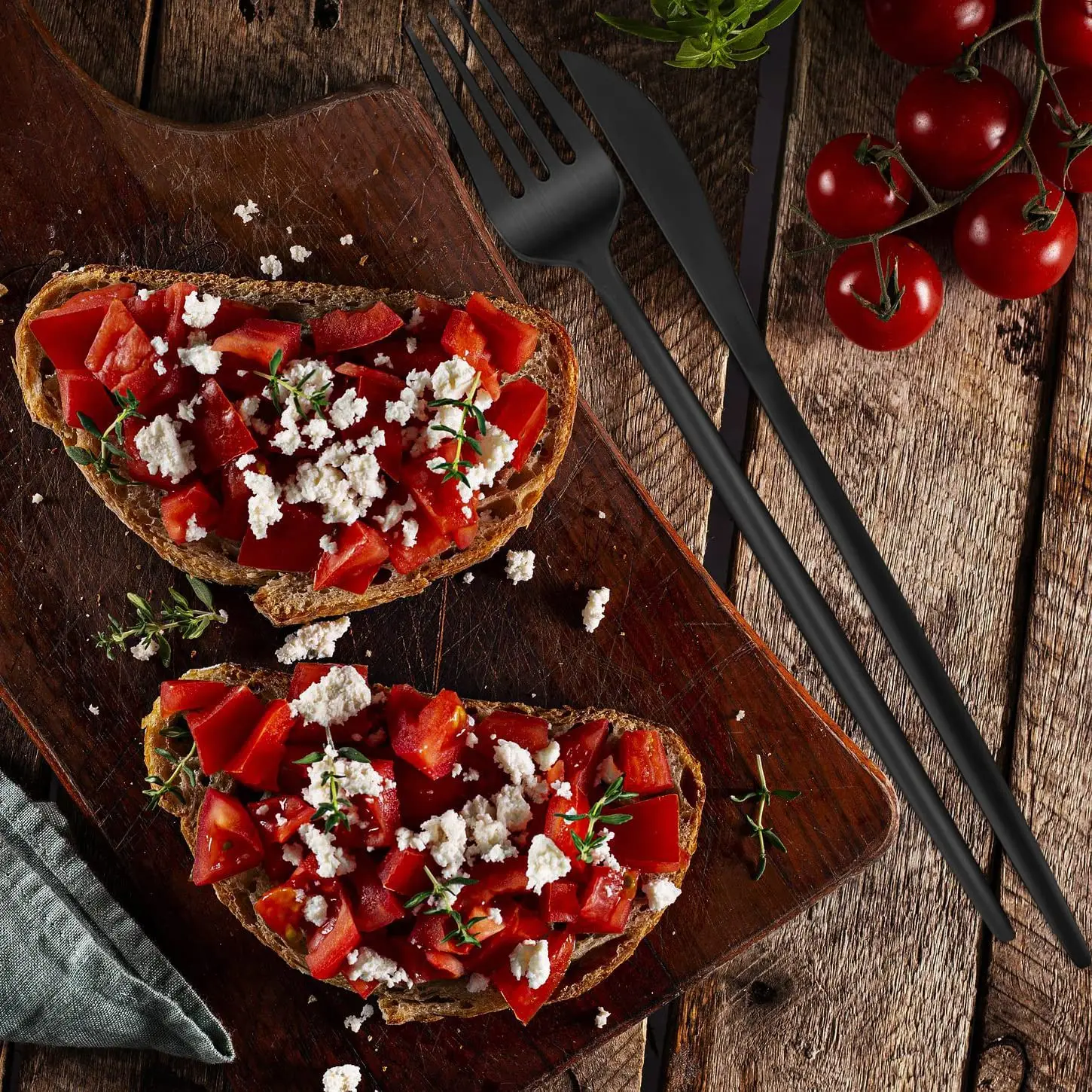 Wholesale Spoon Fork Knife Restaurant Silverware Wedding Bulk Hotel Cutlery Stainless Steel Matte Black Flatware Set