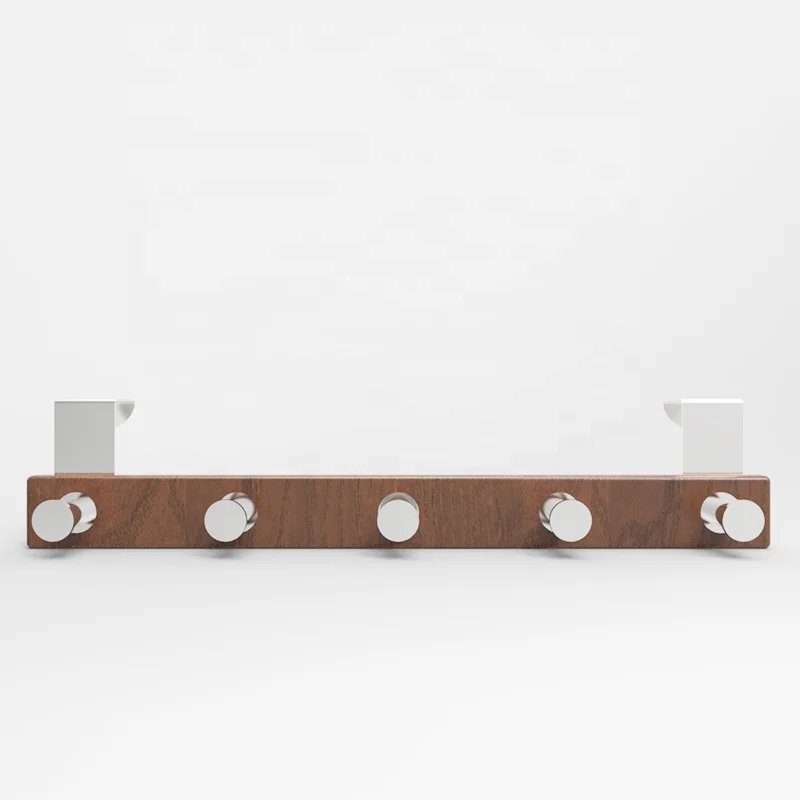 Over The Door Stainless Steel 5 Hooks Plate Entryway Bathroom Kitchen Hang Clothes Hat Purse Bag Over The Door Hooks