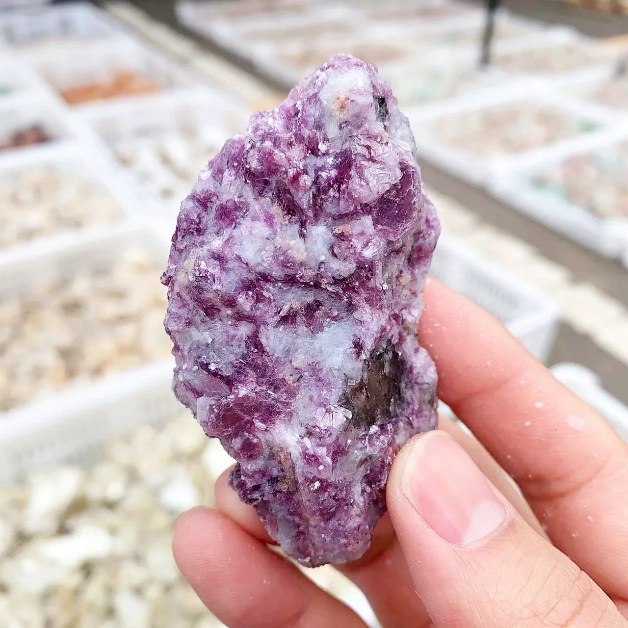 Natural Energ Rough Crystal Mineral Specimen Rare Purple Mica Raw Stone for Healing Decorate