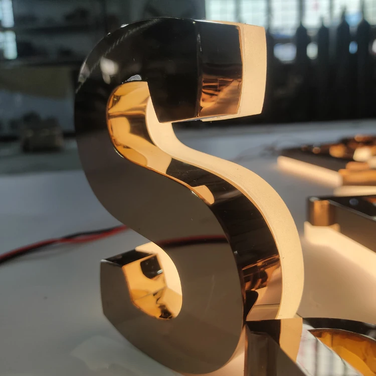  3d буквы из нержавеющей стали светодиодная подсветка вывески логотип зеркало буква знак для