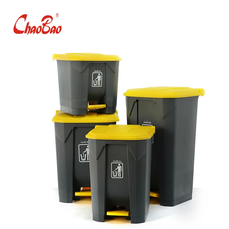 CHAOBAO 30L/45L/68L/87L уличная педаль, боковое колесо, мусорная корзина, пластиковая колесная мусорная корзина