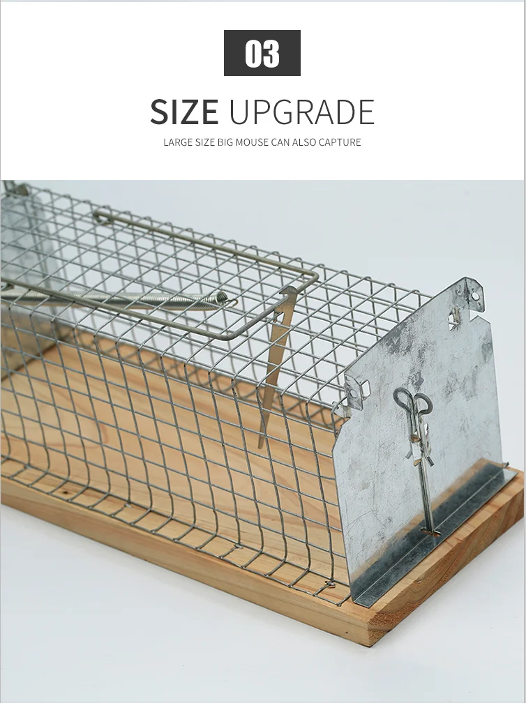 Hot Product Large And Small Two Entry Wooden Metal Different Sizes Mouse Trap Cage For Sale
