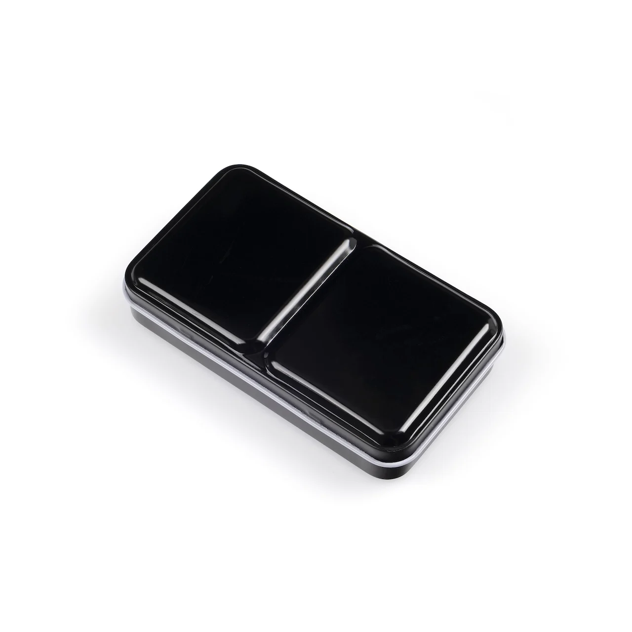Black Palette Tin Box With Slot for 12 pcs Half Pan Full Pan Pigment Box Colorful Tinplate Watercolor Box
