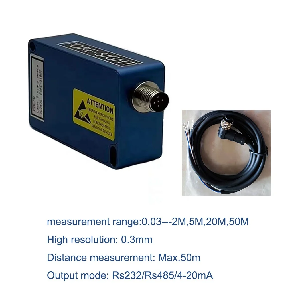 635nm длина волны RS232 интерфейс связи лазерный датчик расстояния Обнаружение уровня материала