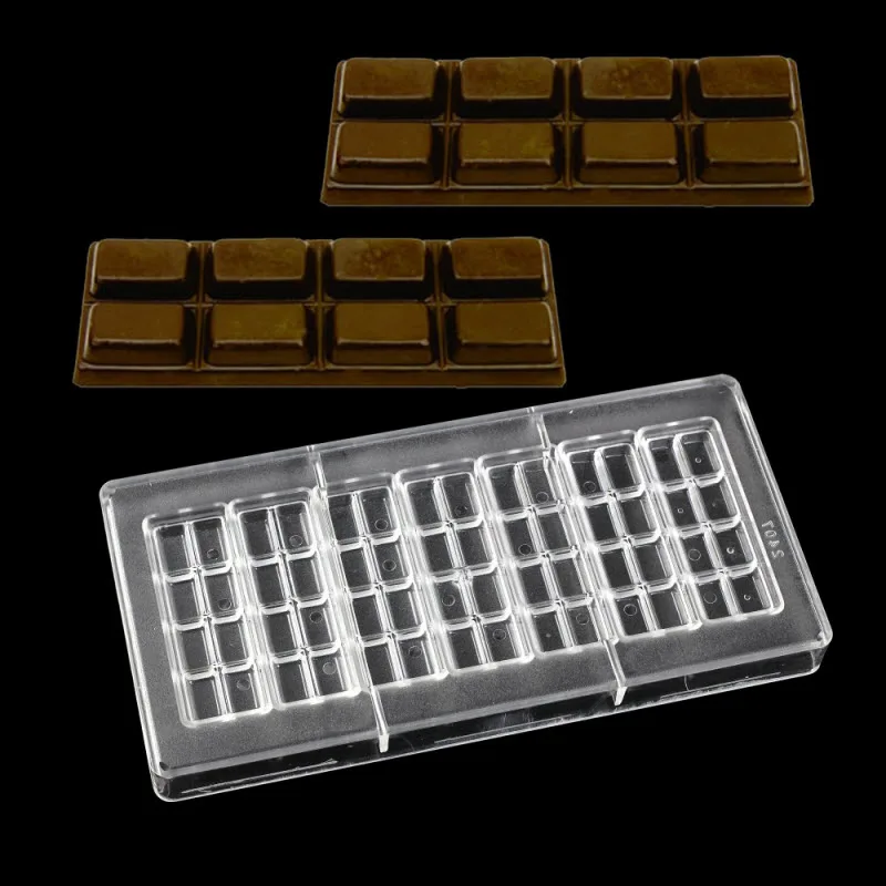 3D Chocolate Bar Molds Polycarbonate Tray Plastic Moldes Para Solid Chocolate Moulds Form Bakery Baking Mold Pastry Tools