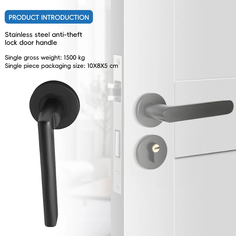 Modern Minimalist Design Door Pull Handle High-Gloss Surface Treatment Security Door Handle Silent Design Door Handle Lock