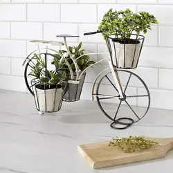 Vintage Wrought Iron Decorative Flower Pot Bicycle planter