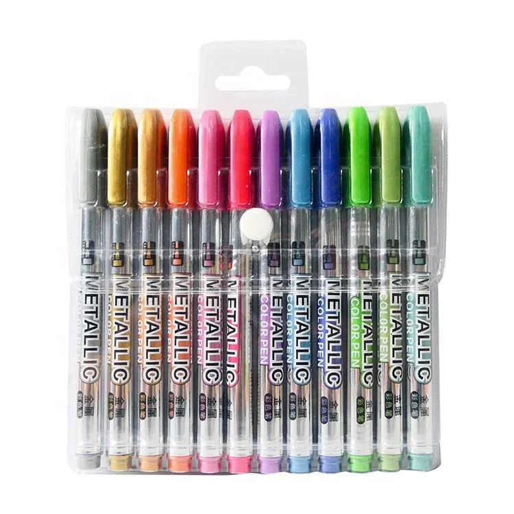 12 color metallic art craft marker metallic permanent marker