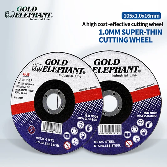 Gold Elephant spot sales high quality ultrathin metal cutting disc 4 inch 105x1.0x1.6  grinding wheel