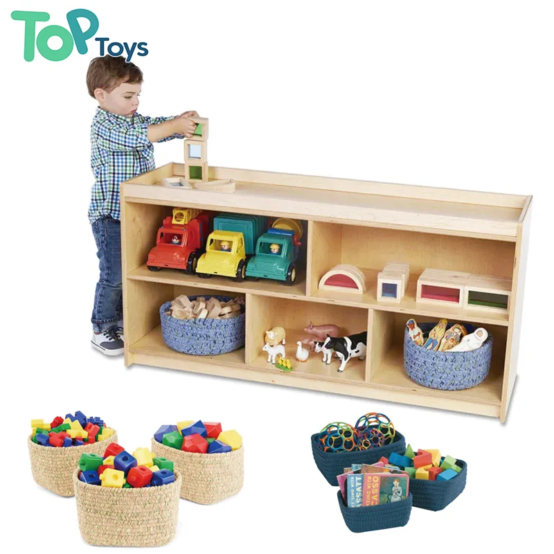 TOP Kindergarten And School Furniture Wooden Toy Storage Box Cabinets Organizing Educational Tools And Classroom Materials