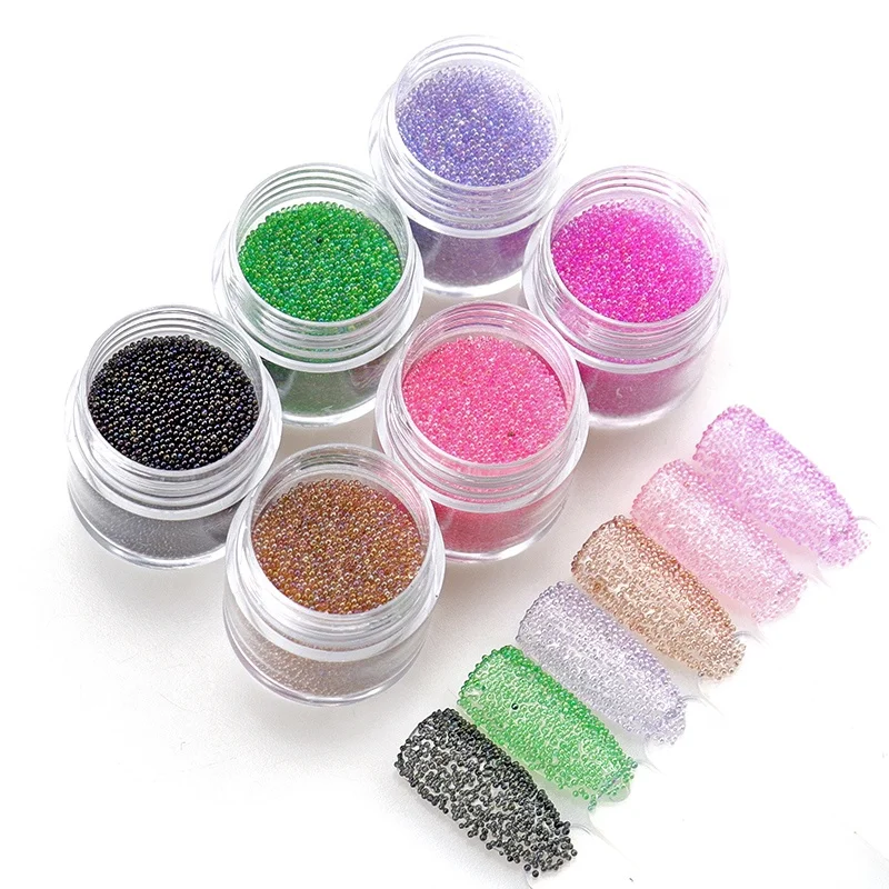 3d Nail Art Jewelry Tip Nails Design Manicure Decorations Nail Caviar Rose Gold Silver Micro Mini Caviar Beads
