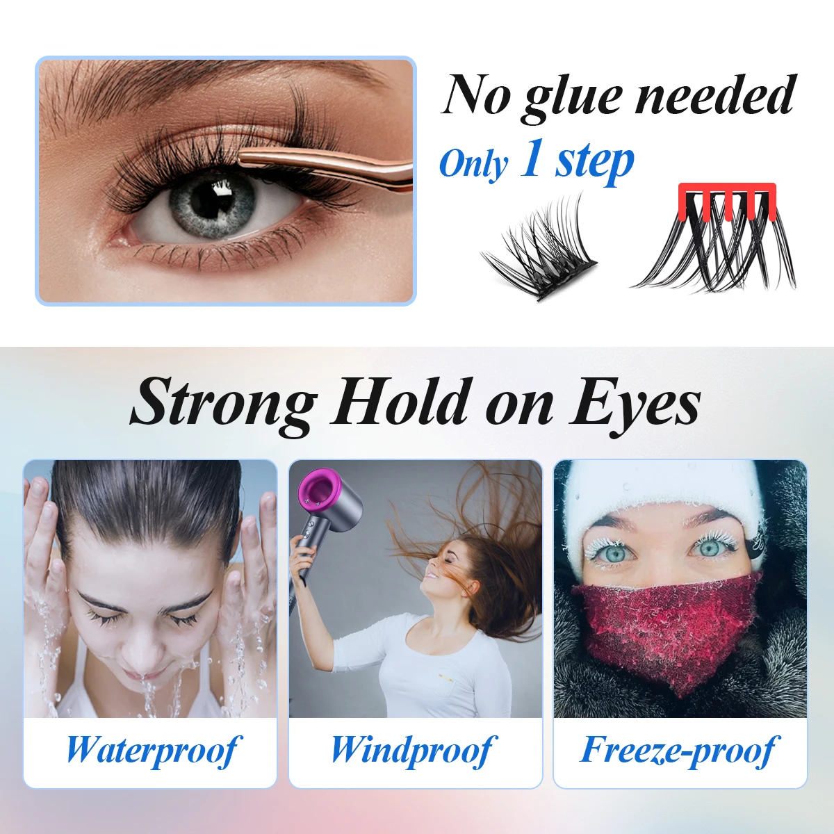 Self Stick Eyelash Own Logo Premium Faux Mink Cluster Pre Glued Diy Cluster New Trend 2024 Individual Lashes