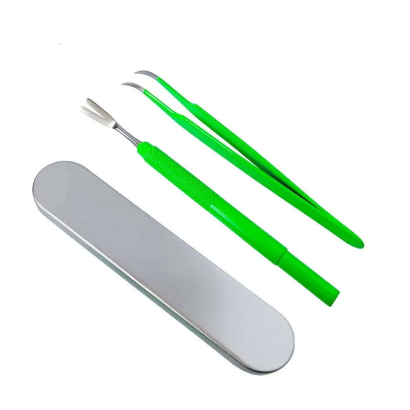 Hot Sale 2 Pcs Stainless Steel Tick Remover Tool Tweezers Kit With Plastic Mini Bags Packing
