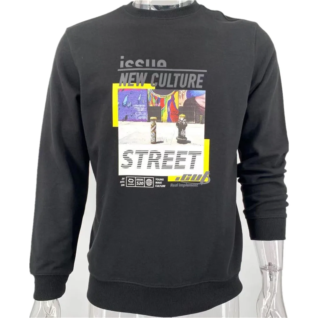 
Повседневный трикотажный пуловер для мальчиков с круглым вырезом и принтом, 80% хлопок, 20% полиэстер 