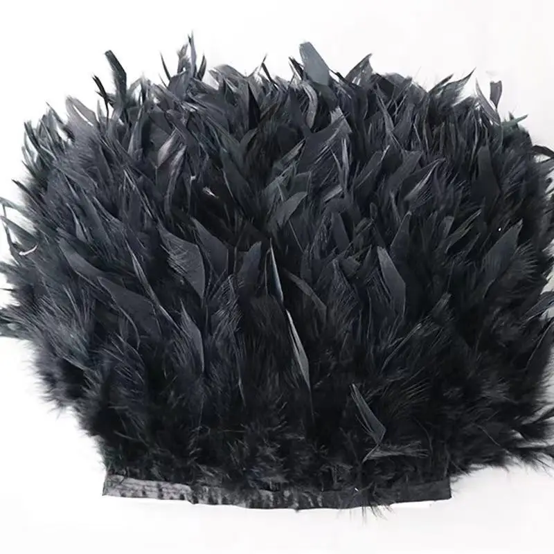 Clothing DIY Wedding Dress Decoration Trimmings Fringe 15cm Natural Turkey Feather Trim