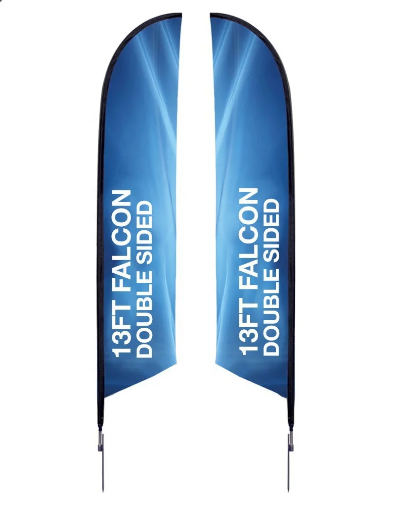 Beach Flag &Pole Base Feather Flags Banner Promotional Advertising Wind Custom Feather Knife Shape Outdoor Business Activity