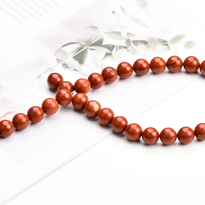 Recommend Natural Gemstone Red Jasper Round Loose Beads For Jewelry Making DIY Bracelet Accessories