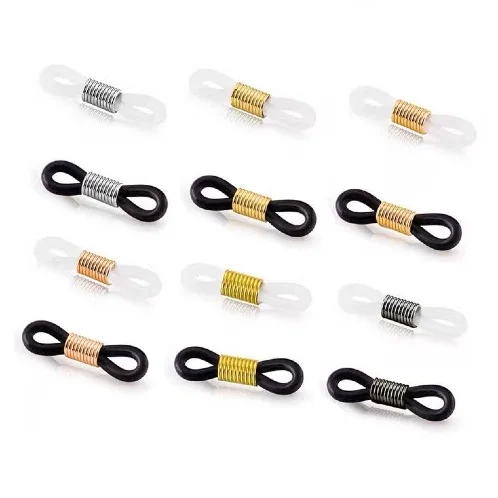 
Assorted Color Chain Ends Adjustable Spring Rubber Ends Connectors for Eye Glasses Holder Necklace Chain 