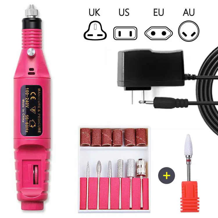Professional Electric Nail Drill Machine Nail Files Pen Pedicure 7 Bits MillingUV LED Gel Polish Remover Nail Art Manicure Tool