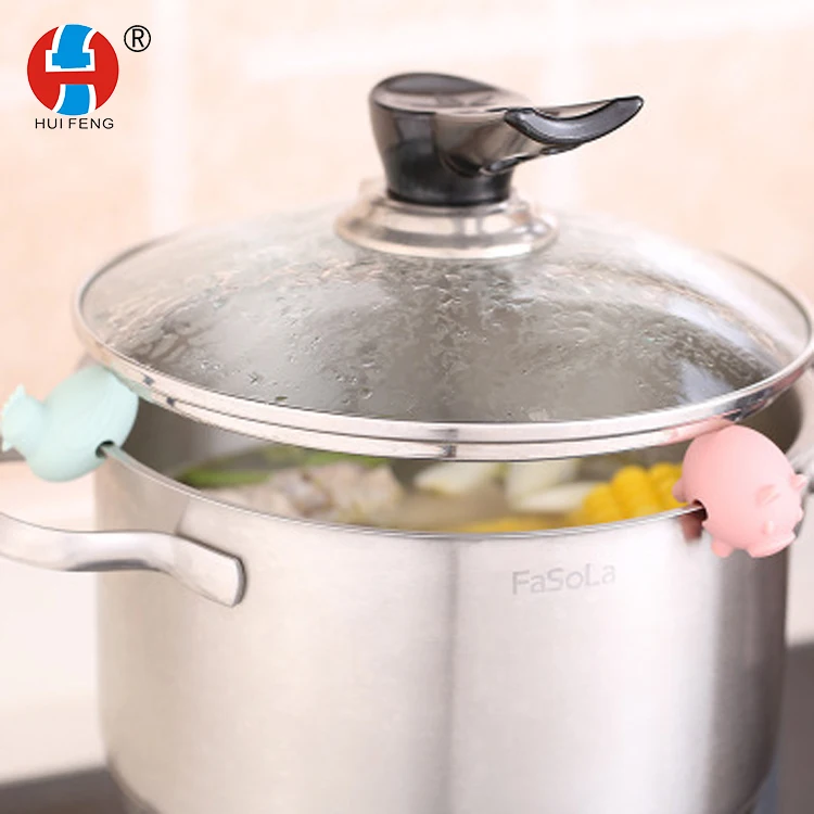 Кухонный Противоскользящий зажим для домашнего супа, противоскользящий силиконовый чехол для кастрюли, зажим для высокотемпературной кастрюли с боковой фиксацией