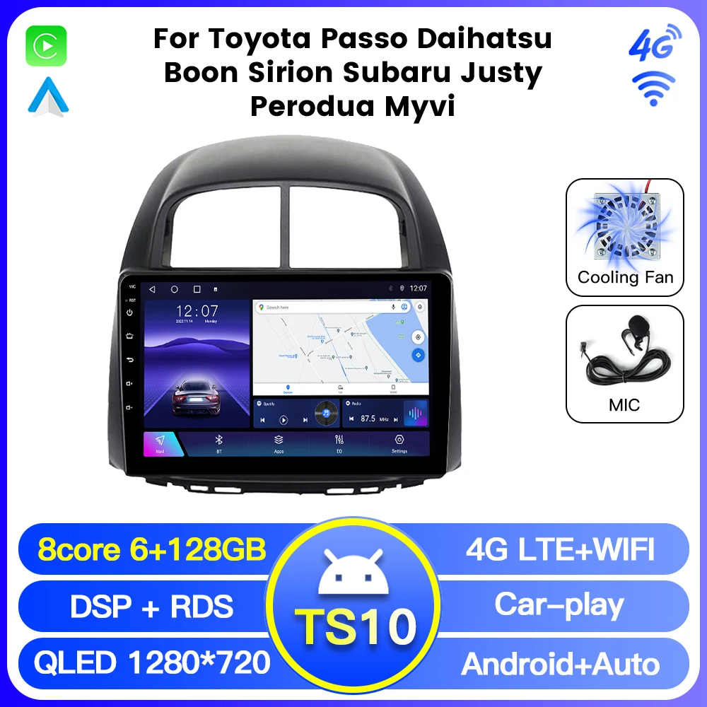 NaviFly TS10 TS18 Newest android 8 core 6+128GB Car Stereo for Toyota Passo Daihatsu Boon Sirion Subaru Justy Perodua Myvi