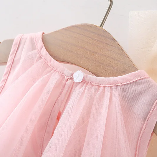 Baby Dress Girls Summer sweet multi-colored bow sleeveless gauze princess dress