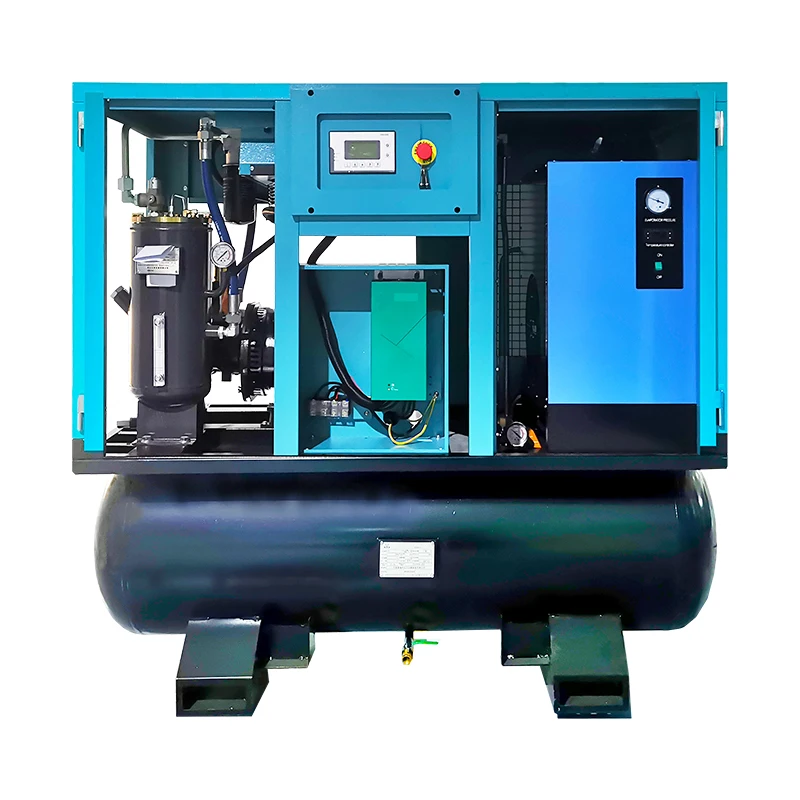 Industrial Integrated 10HP 7.5KW  Air Compressor With Tank And Dryer 0.8Mpa 8bar 380V 50HZ 3PH Air compressors