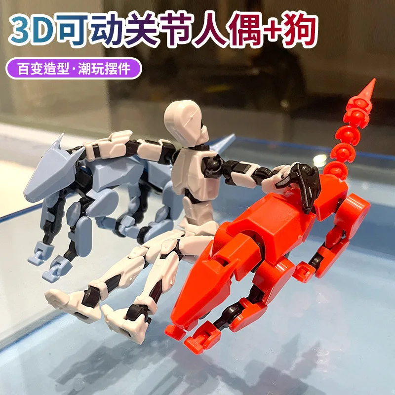 T827 Hot selling 3D printing robot model multi joint movable assembly doll animal human deformation toy
