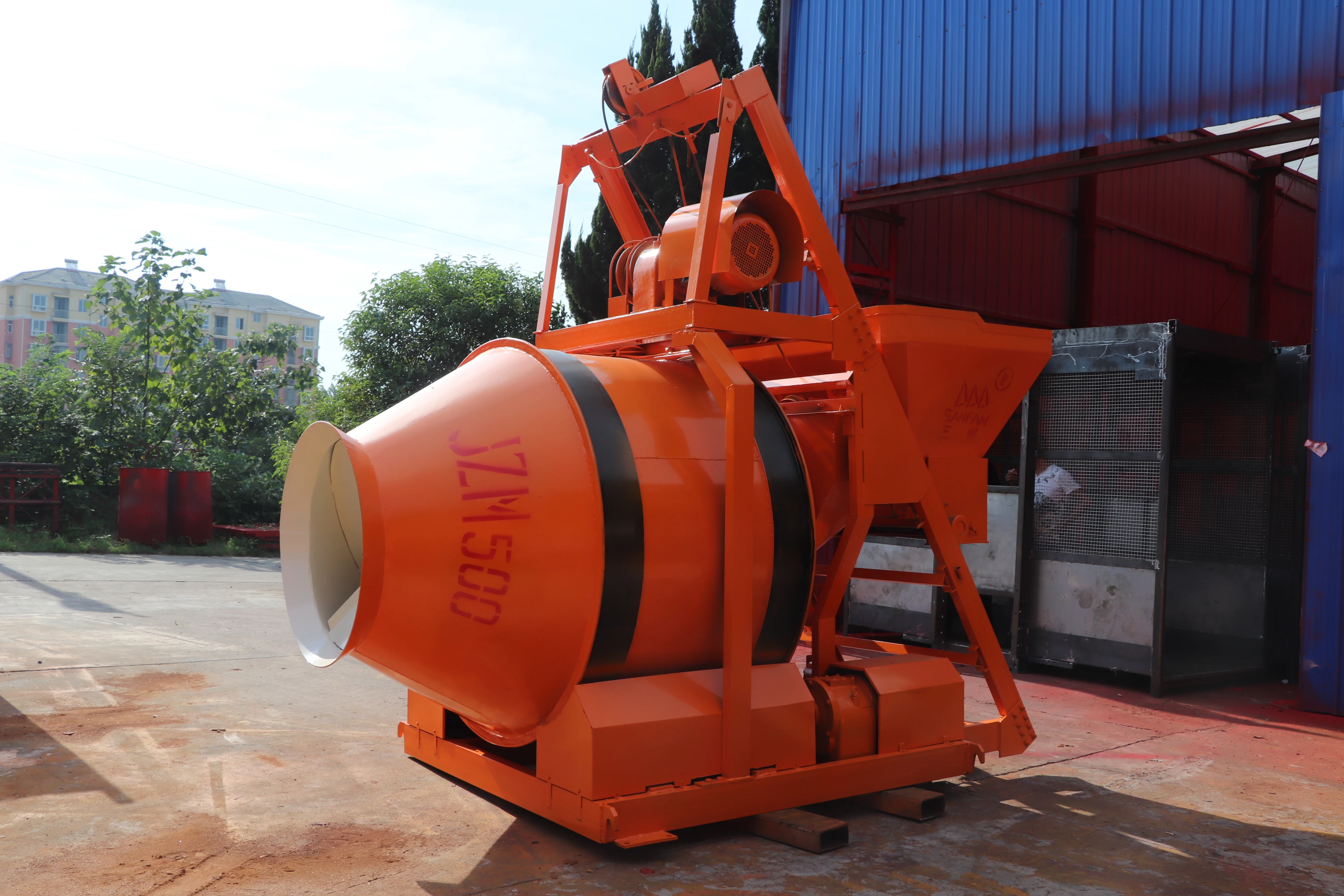 JZM500TT Mobile Mini Electric concrete mixer with pump Towable 1 bag 350L diesel gasoline or motor concrete mixer price