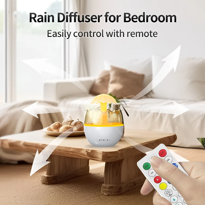 New Unique Products Smart Home Appliances Fogger Mist Maker Ultrasonic Rain Mushroom Air Humidifier With Colorful Led Light