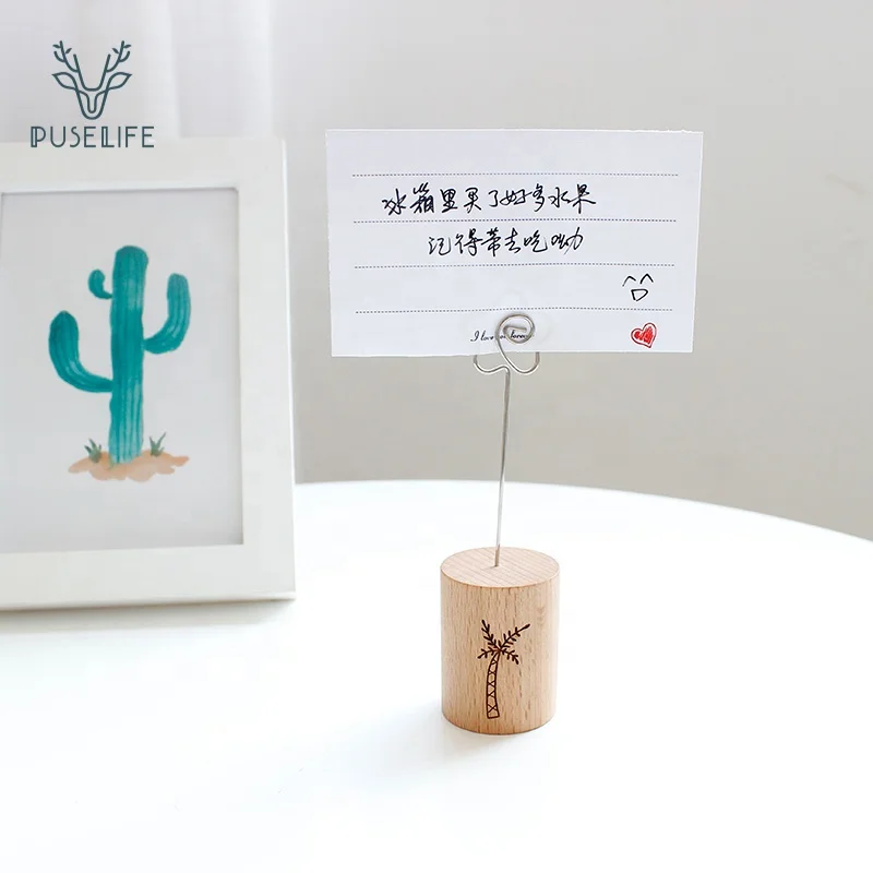 Mini Wooden photo memo Clip Cube Memo Paper Clip