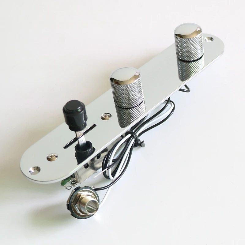 Donlis 34cm Prewired TL guitar control plate assembled with dome metal knobs and 3 way switch