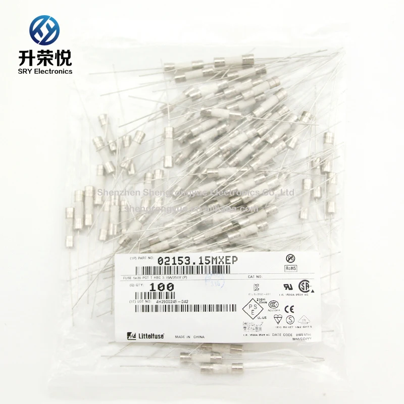 Littelfuse 0215001.MXEP керамический предохранитель T1A 250 В 5*20 мм медленный удар с осевой привести