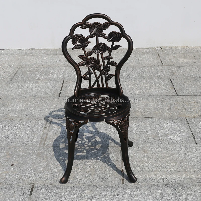 Cheap and nice cast aluminum furniture metal bistro set dismantling chairs with small coffee table