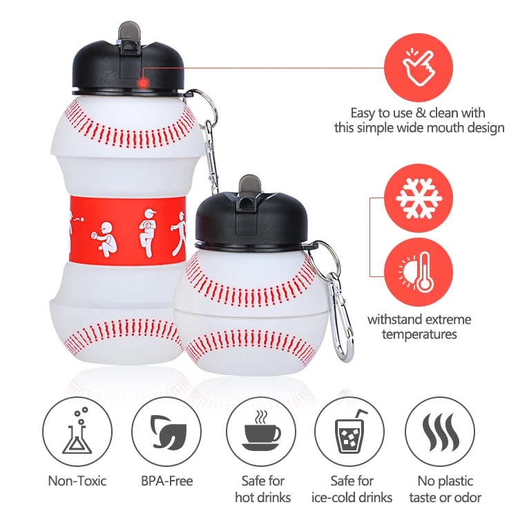 Outdoor Sport BPA FREE Silicone Water Bottle For Children botella de agua plegable School Water Bottled