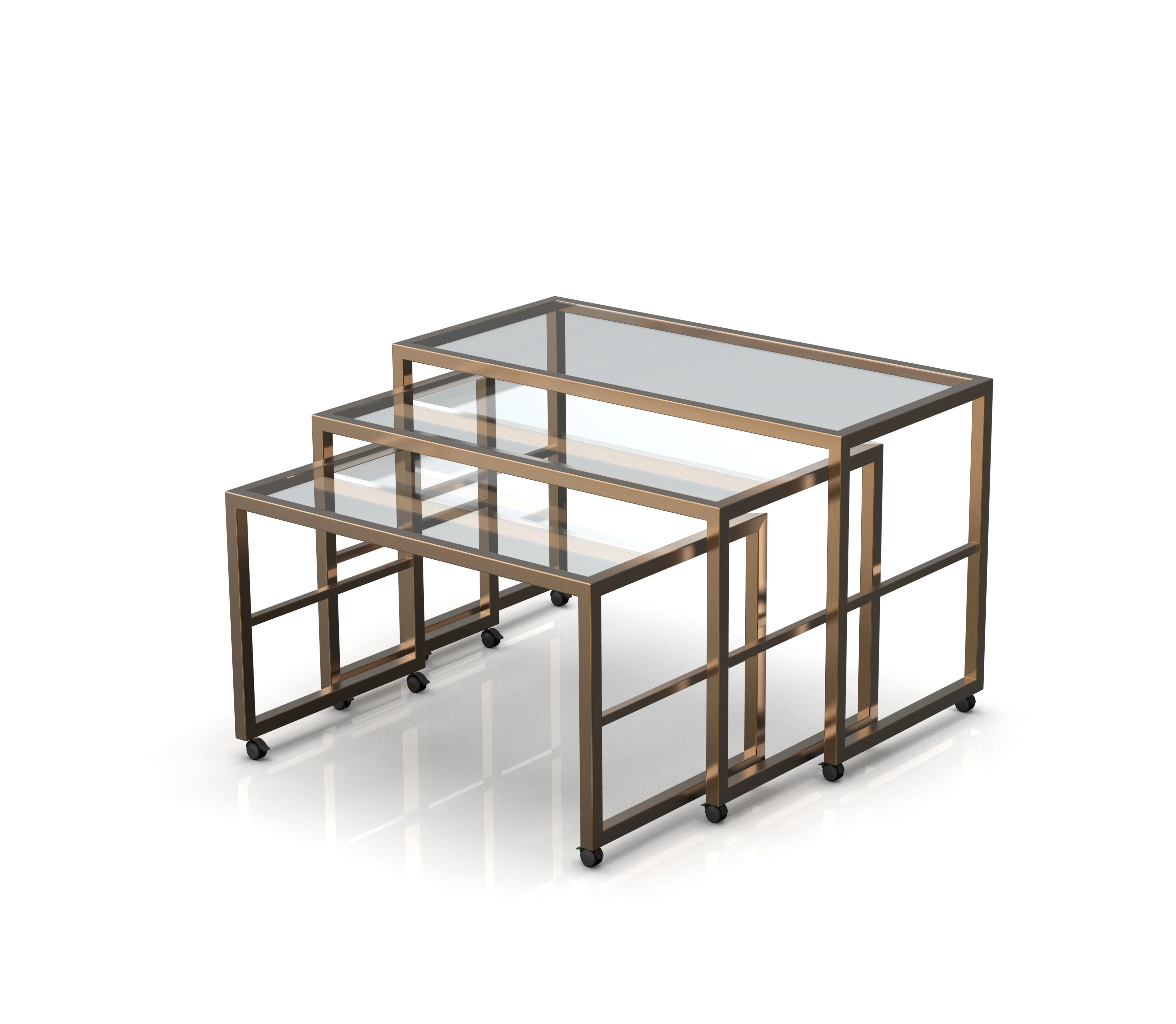 Wholesale restaurant arabic tempered mirror table dinning set commercial rectangular stainless steel hotel buffet table