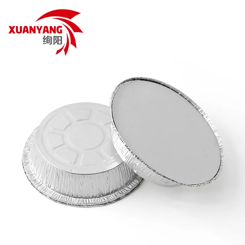 7 inch round aluminum foil food container disposable aluminum baking pans with plastic lid