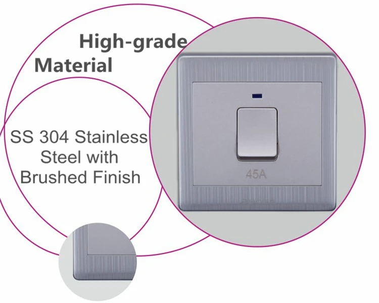 BOGE 45A Automatic Safety Breaker Wall high quality Switches for Hotel and Home Water Heater Air Conditioning