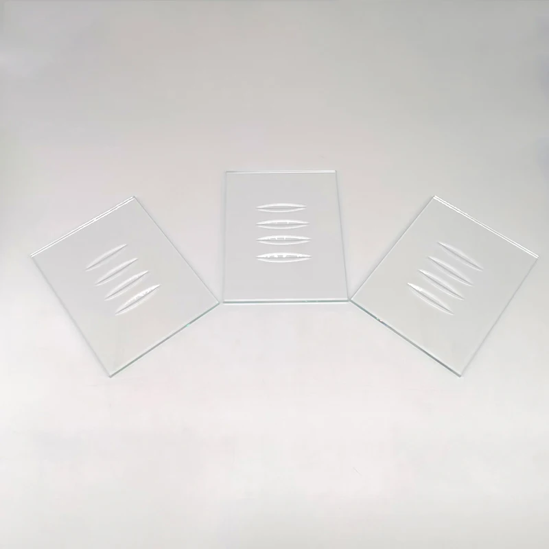 Sheet Float Glass Factory Custom Rectangular Glass for Decoration Kitchen Decoration Flat Solid CN;GUA 4 Grooves 150mm*110mm*5mm