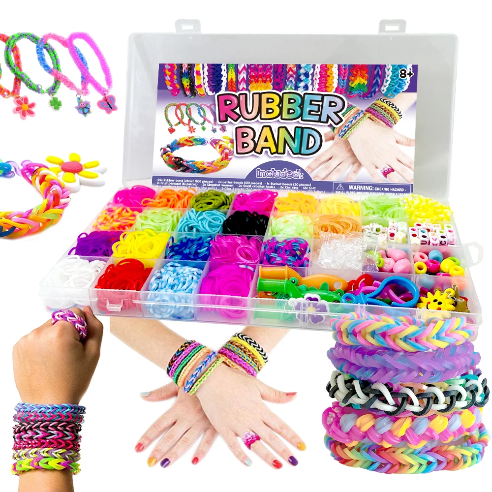 Rubber Bands DIY Kids Set Bracelet Handmade Hair Band Kit For Toy