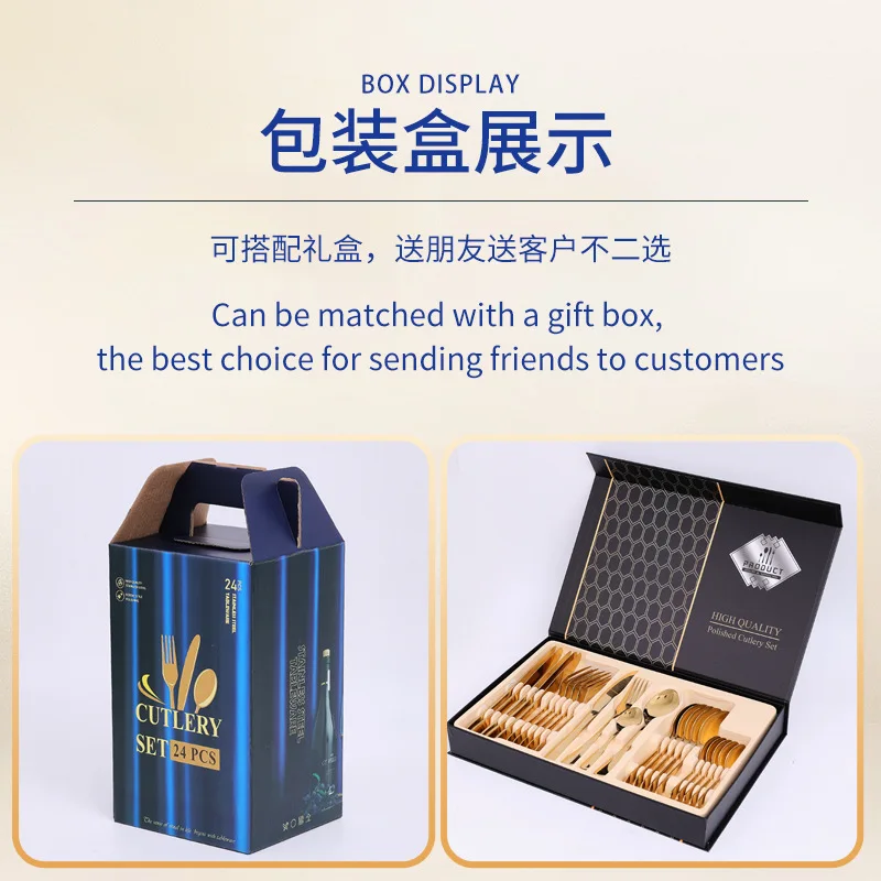 24pcs high quality kits dishwasher safe flatware fork knife spoon stainless steel cutlery set