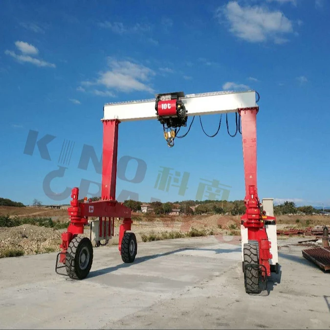 CE Certified RTG Rubber Tire Wheeled Movable Gantry Crane With Electric Hoist