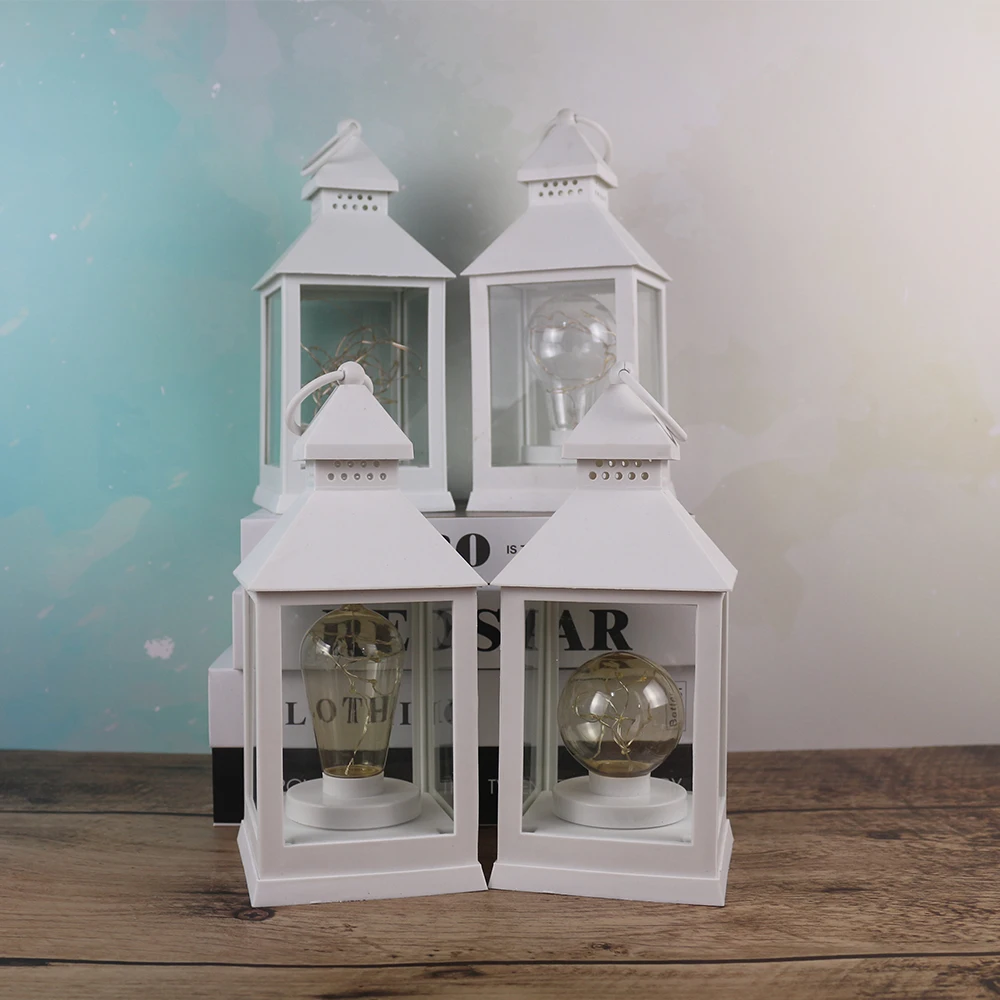
white LED cable candle Plastic art decorative candle lantern 