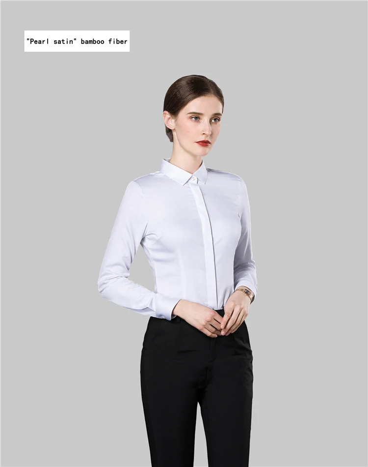 custom corporation bamboo cotton soft shiny luxury work uniform shirt