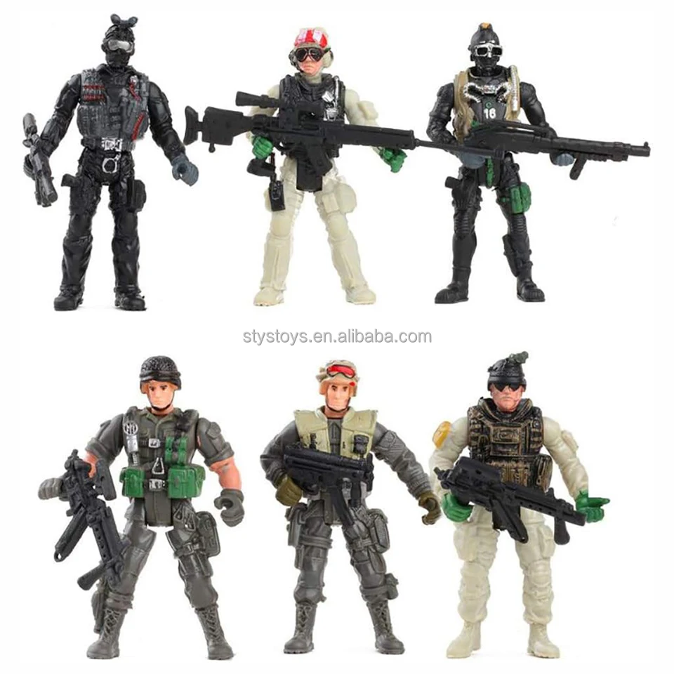 SWAT Team Military Action Figure Play Set 6Packs Army Men Soldiers Toys for Boys and Girls
